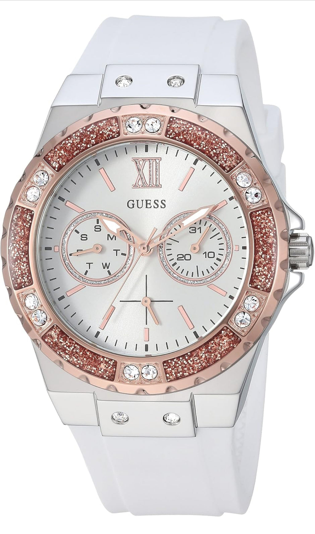 Guess blanco plateado U1053L2